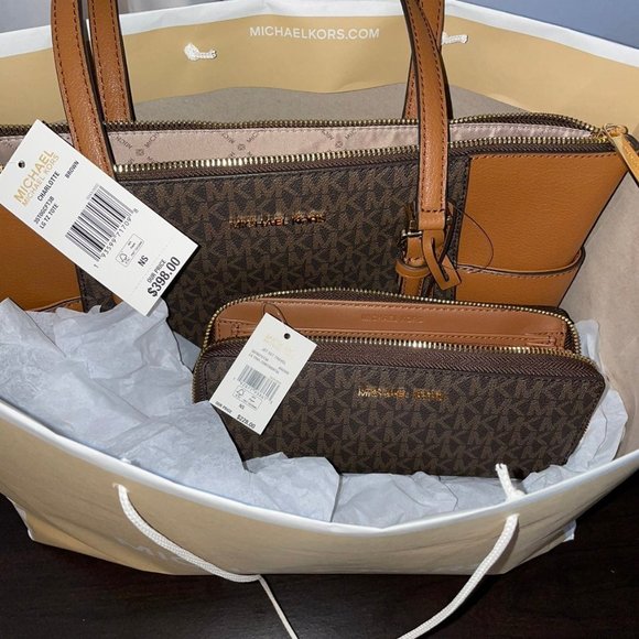 MK CHARLOTTE LG ZIP TOTE & LONG WALLET